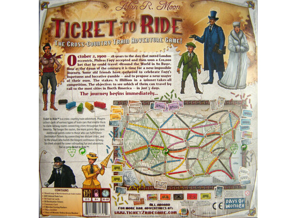 Ticket to Ride Brädspel Det ursprungliga Ticket to Ride-spelet